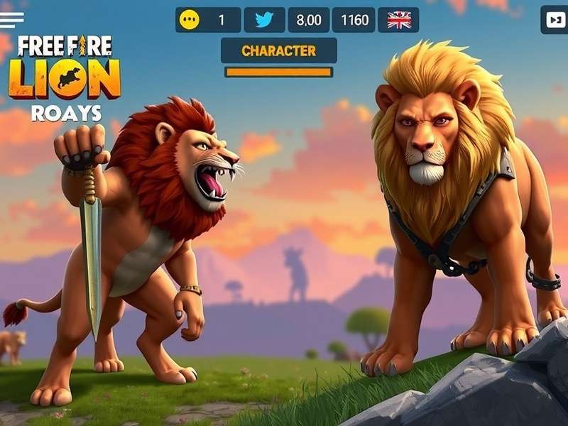 Free Fire Lion Roar character selection screen